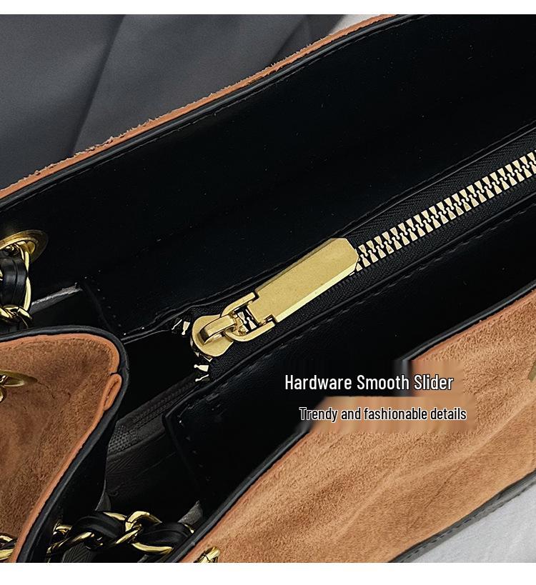 Women's Luxury Argyle Chain Underarm Tote Bag - Mielard Color Block, Large Capacity, Commute Style.