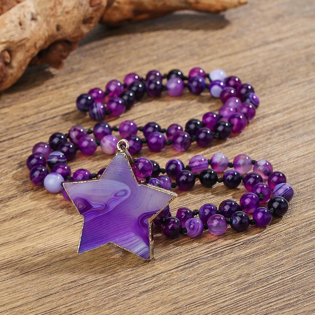 Bohemian Dlouhý ametystový křišťálový přívěsek na náhrdelníku