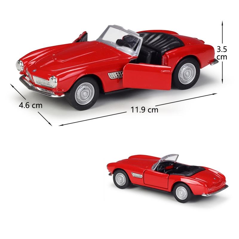 1/36 BMW 507 1956 Klassieke speelgoedauto voor kinderen Welly Diecast Vehicle Miniature Pull Back Free Wheels Collectie Cadeau voor jongens