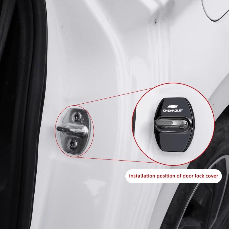 4 Pezzi Copri Serratura Porta Auto Tappo in Acciaio Inossidabile Accessori Auto Per Chevrolet Cruze Spark Captiva Suburban Camaro Malibu Silverado