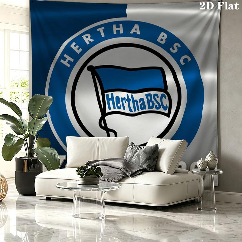 Hertha BSC Custom Name Wall Tapestry Aesthetic Wall Hanging Printed Fabric Blanket Decorative Tapestries for Bedroom Living Room Home Decor