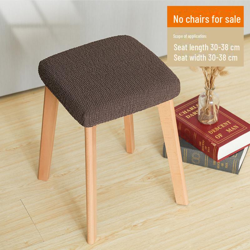 

Эластичный чехол для квадратного табурета на все времена года - современный простой дизайн для дома, офиса, обеденного стола и деревянных стульев One Size кофейный
