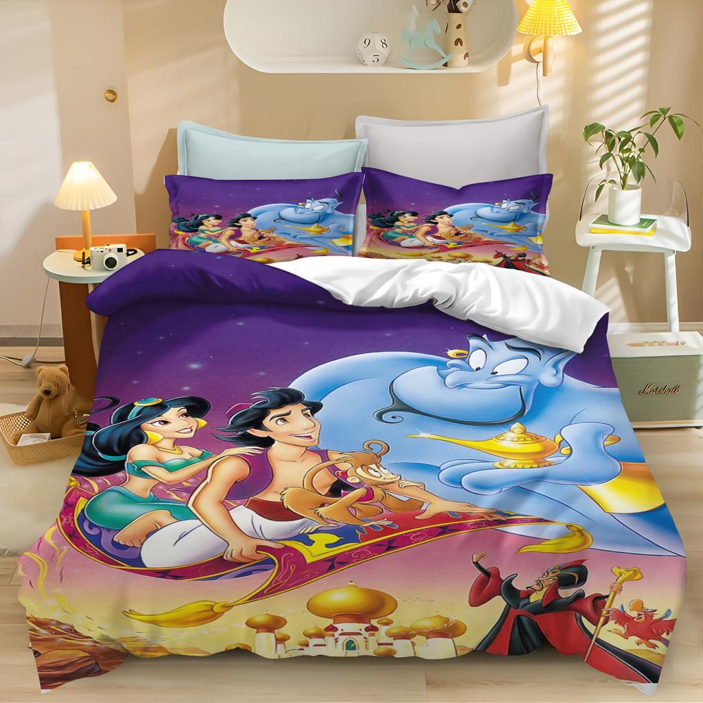 Aladdin Jasmine Prinzessin Bettbezug Set Bettwäsche Steppbett Sets King Size 3D Kinderbettwäsche Set