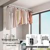 Wall-Mounted Aluminum Clothes Drying Rod with Horizontal Flange Base