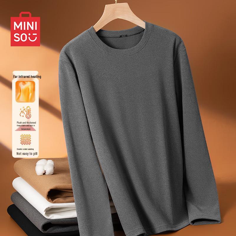 MINISO Men's 5A Antibacterial Warm Long Sleeve Base Layer T-Shirt