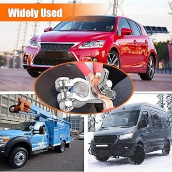 Car Battery Terminal End with Wing Nut Terminal Connectors Zinc-Alloy Clamps