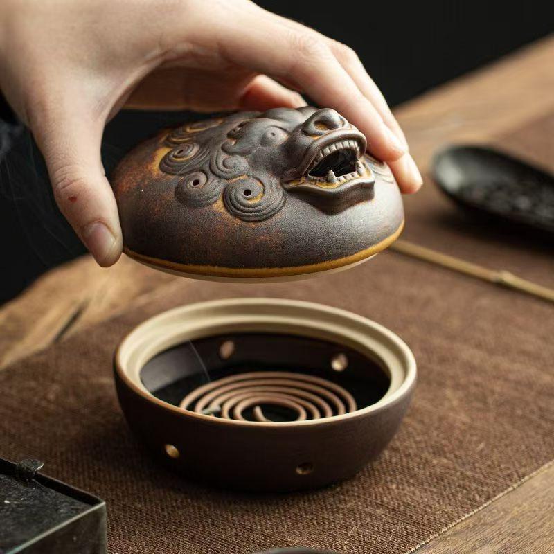 Retro Fabulous Wild Beast Incense Burners Dragon Incense Holder Incense Burner Sandalwood Censer Home Decor Decoration Craft