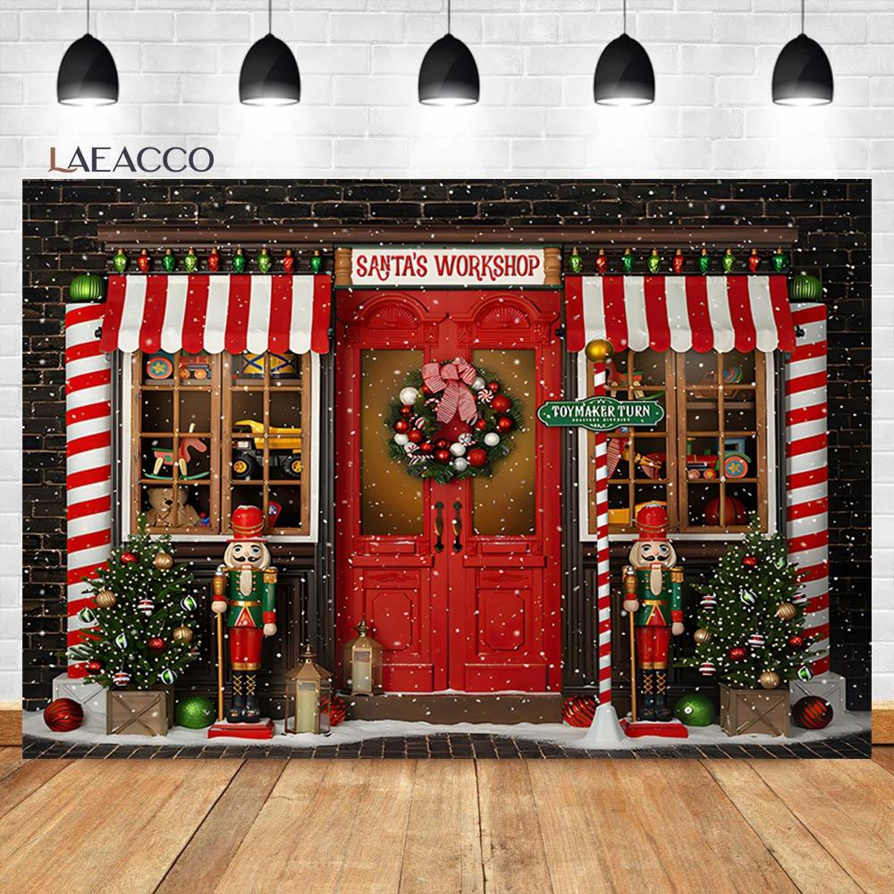 Laeacco Christmas Camper Pography Backdrop Winter Snowy Pine Trees Mini Bus Baby Birthday Family Holiday Portrait Background