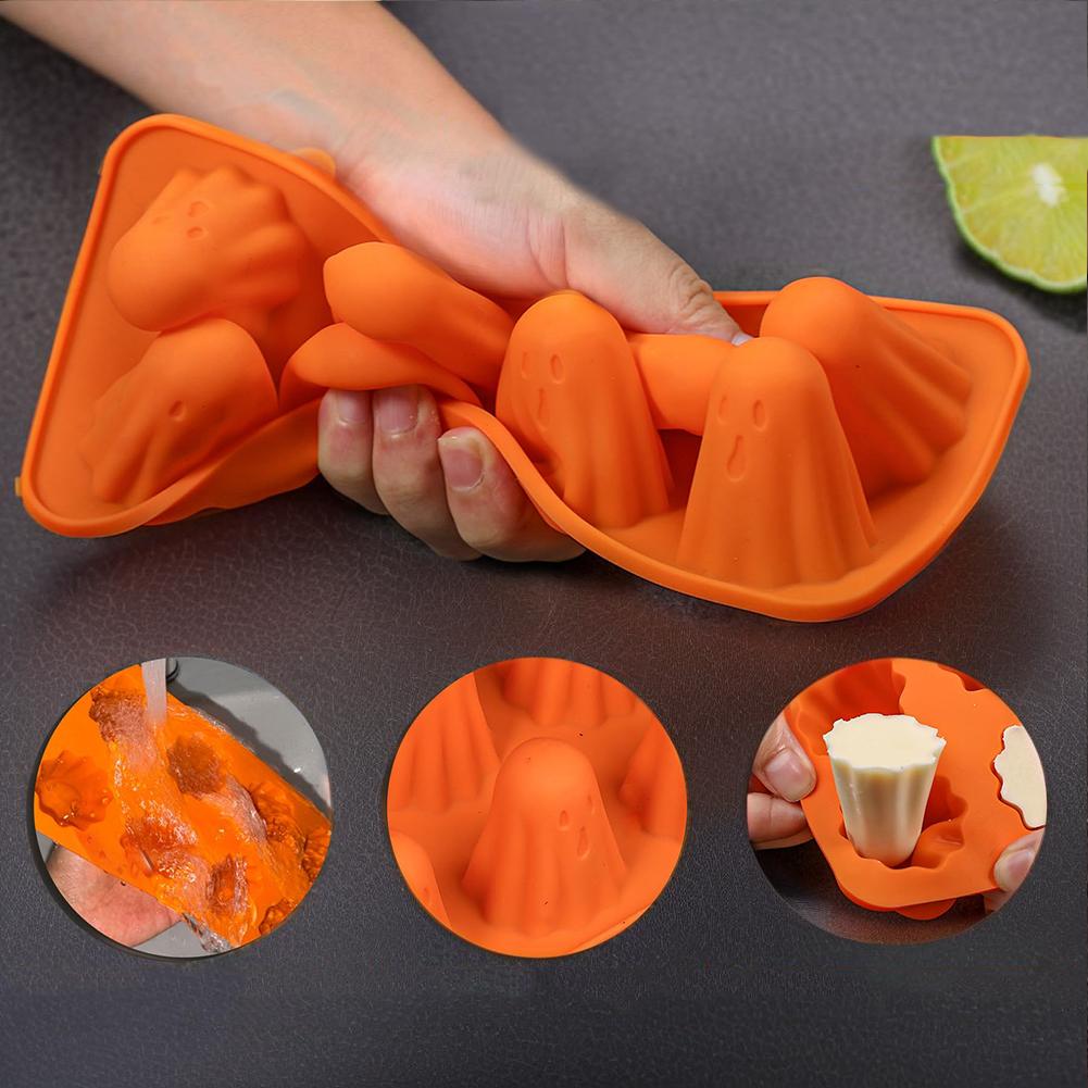 1/2/3Pcs Ghost Chocolate Candy Molds Reusable Halloween Silicone Moulds Holiday Kitchen Tools for Jelly Chocolate Candy Gummy