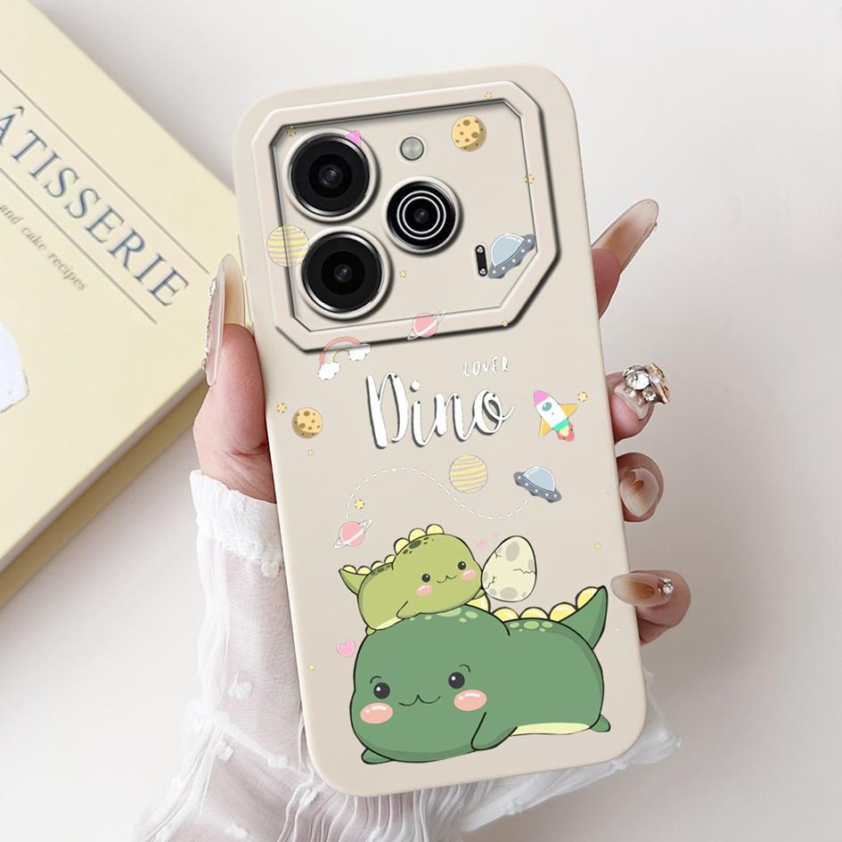 Pova 6 Case For Tecno Pova 6 Pro 5G Silicone Cover Cute Dinosaur Panda Camera Lens Protector Bumper For Tecno Pova6 Pro LI9 Capa