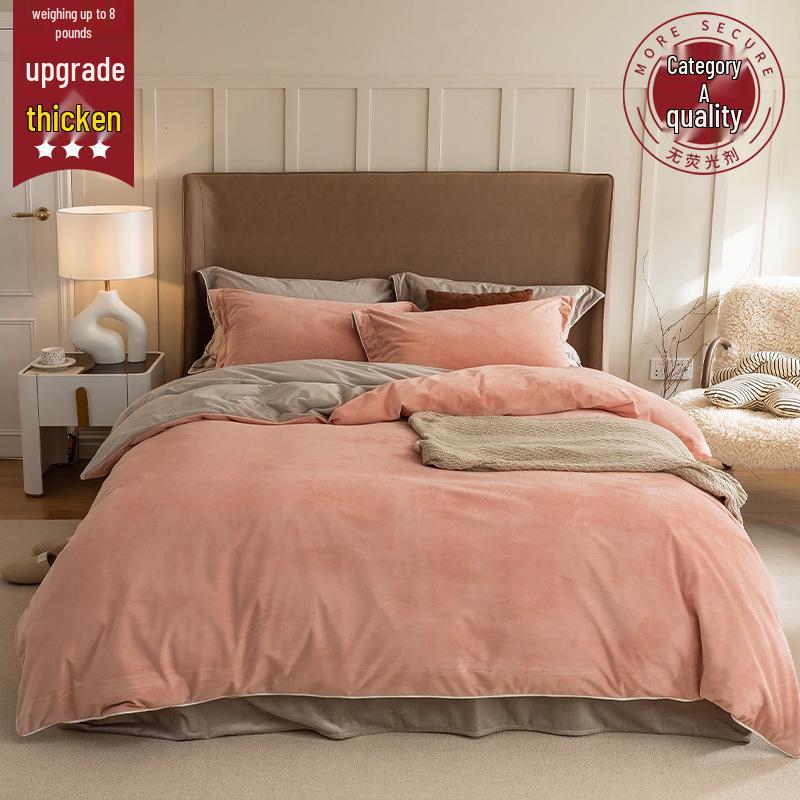 Winter-Samt-Doppelseitiger Korallenfleece-Bettbezug - Verdickt, Weich und Temperaturregulierend.