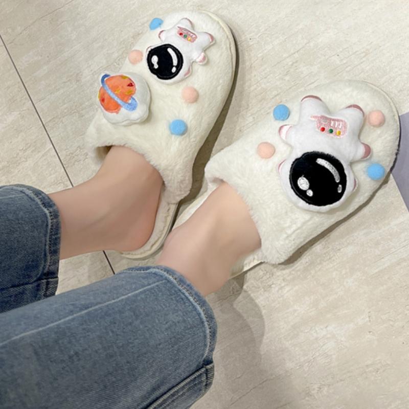 мода Зима Новые женские домашние астронавты Планета Декоративные пушистые мохнатые хлопковые швабры 42-43