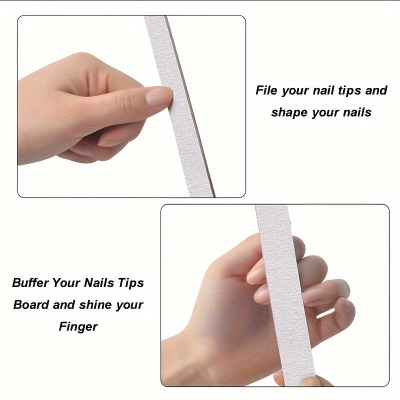 2PCS Double-sided Nail File 100/180/240 Grit Professional Sandpaper Cuticle Remover Buffer Files Manicure Tool Set