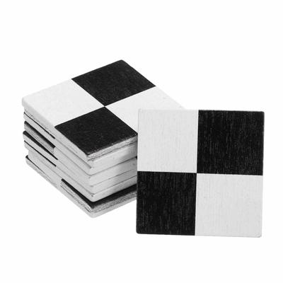 Piso de Casa de Bonecas CoCud, Tábuas de Piso de Madeira Quadradas em Miniatura de 1,18" (Preto branco) - (Usar: Decoração Dollhouse) 9 peças