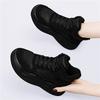 Leather high-top shoes women's versatile sports shoes new thick baseplate shoes casual round head soft sole not tired feet white shoes tide
