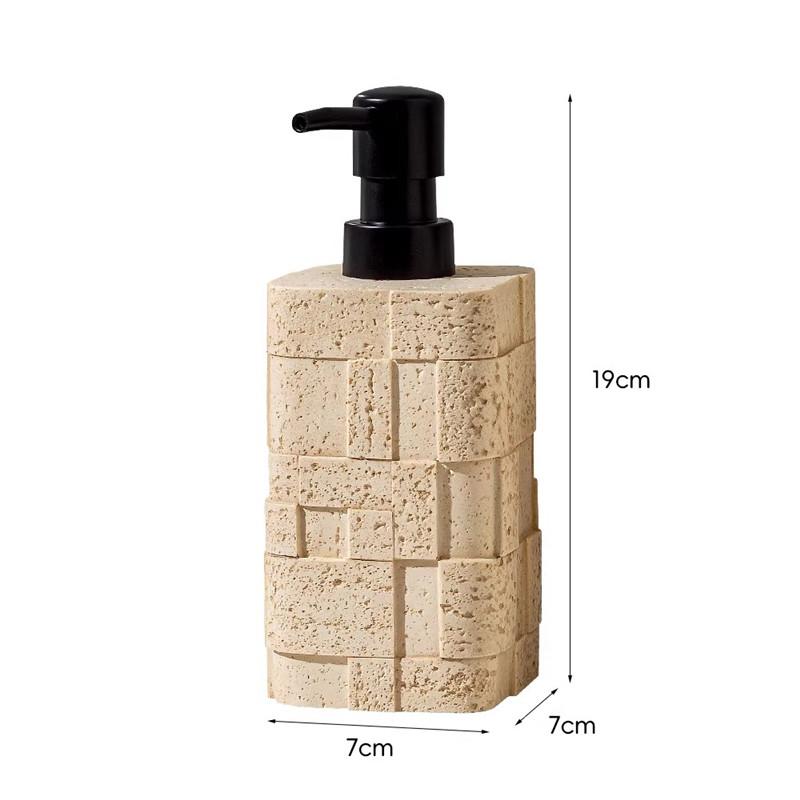 Sandstone Soap Dispenser, Bathroom Supplies, Shampoo Bottle, Container, Splicing Leather Wood Grain Decorative Lotion Bottle