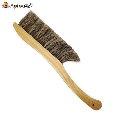 3-Row Horse Hair Beekeeping Brush with Bended Wooden Handle | Bee Equipment | Bee Harvesting | Apiculture Supplies