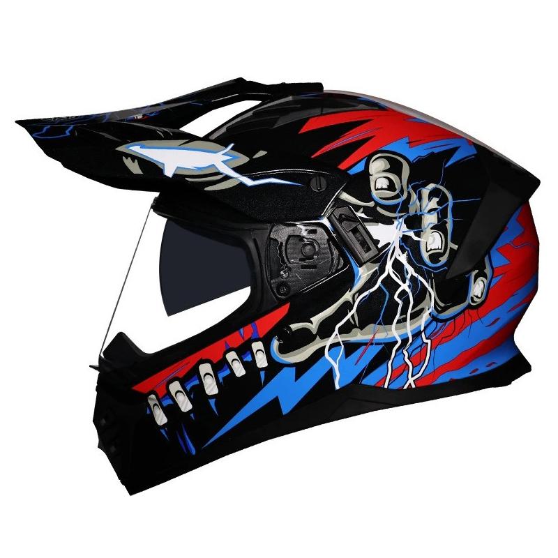 Adult Full Motorcycle Helmet Dual Lens Motocross Off Road Helmet Dirt Bike Racing Capacete Dirtbike Downhill AM DH Cross Helmet