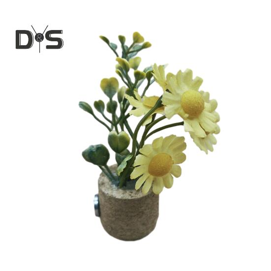 Artificial Flower Cork Pot Refrigerator Magnet DIY Home Office Kitchen Locker Fridge 3D Miniature Potted Plants Magnetic Decoration Ornament