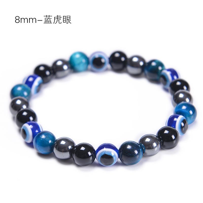 JYL TS Bracelet Natural Stone  Double Layer Design Amplifies Protective Energy 8mm-Blue Tiger Eye ла саль зеленый