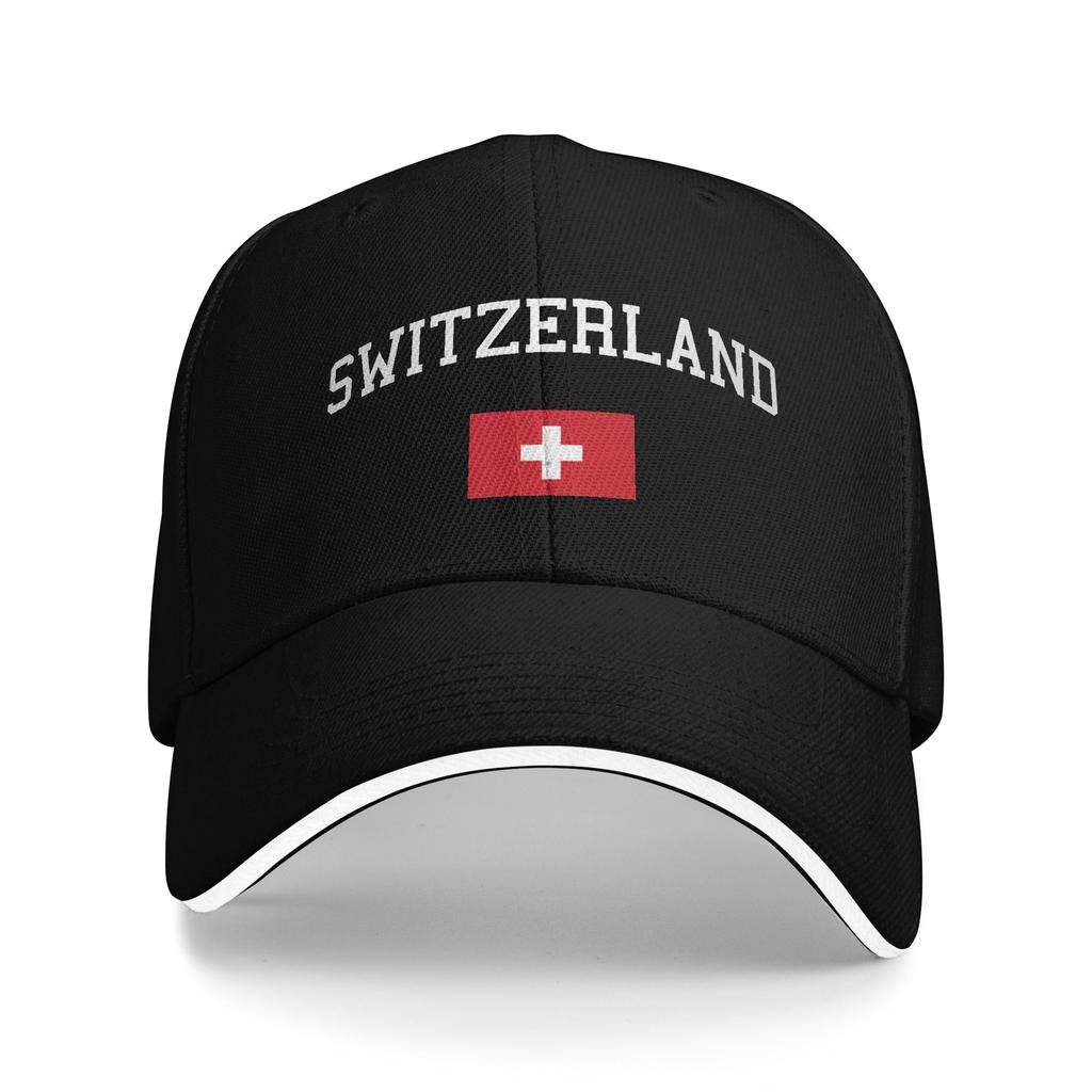 Unisex Women Swiss Switzerland Flag Hats Stylish Baseball Cap  Sun Hat Golf Headewear Adjustable Fit