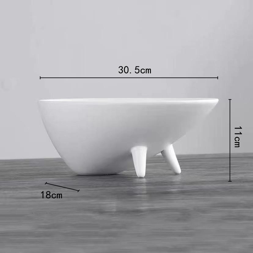 Ceramic Fruit Dish Snack Plate Fruit Tray Home Desktop Storage Container Dessert Plate Irregular High Tray Home Decoration