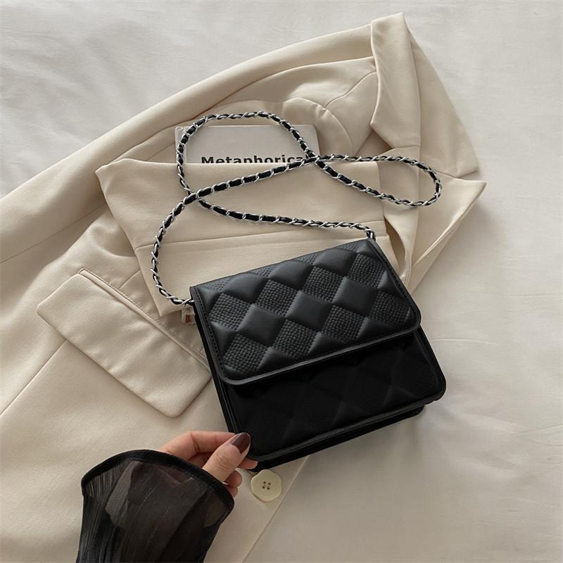 Fashionable Casual Small Square Shoulder Bag For Women In Black White Green Orange