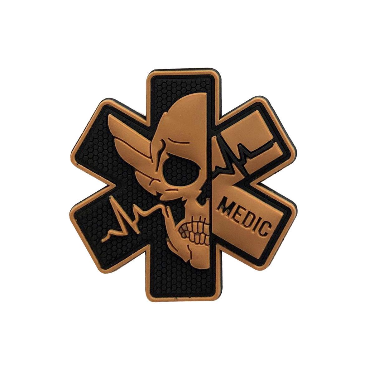 

MEDIC Skull Medical Morale Patch - PVC Armband Rescue Badge w/ Hook & Loop