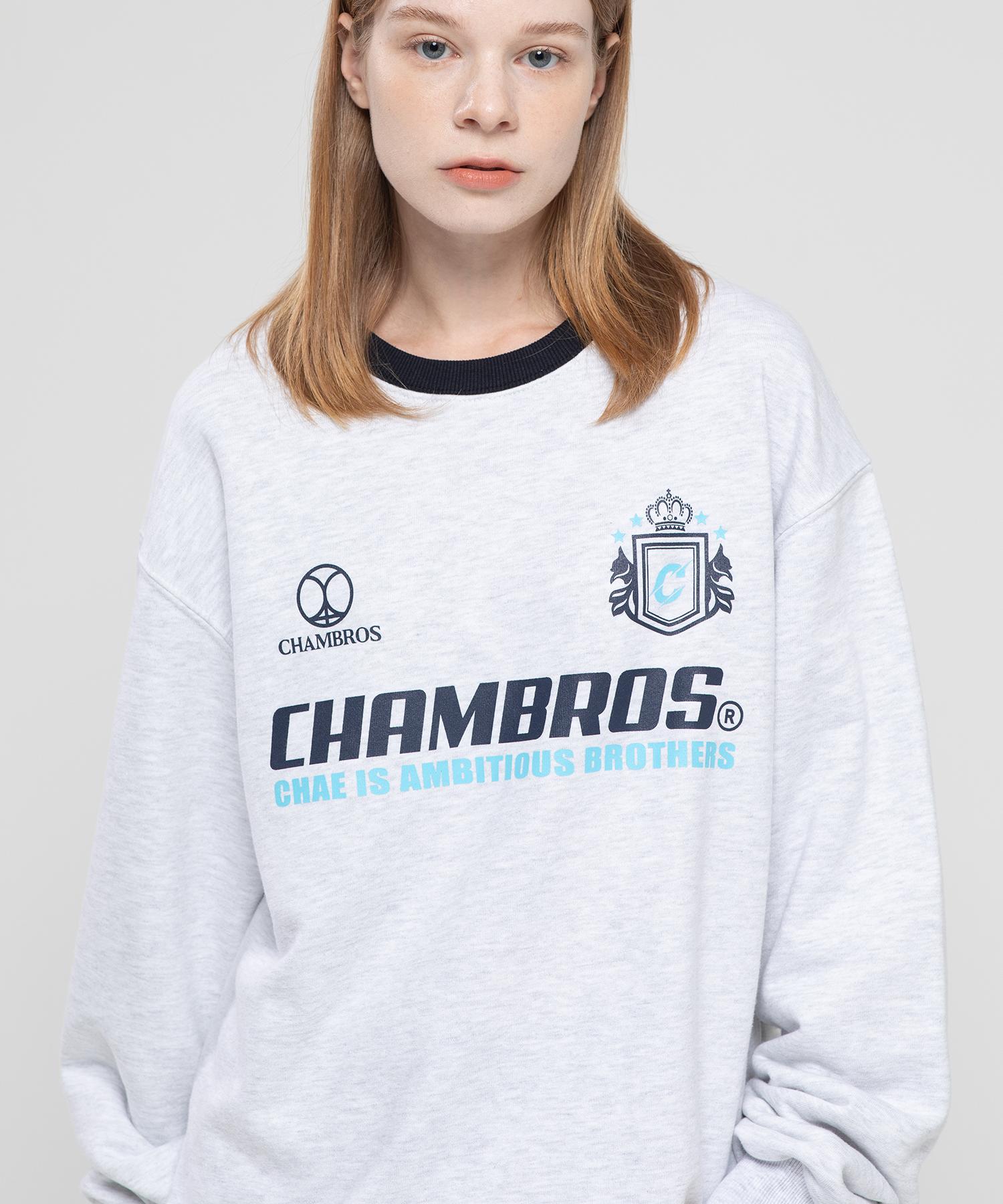 Chambros Blockcore Semi-Overfit Sweatshirt [White Melange] White Melange/L