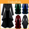Elegant Dame Vintage Middelalderlig Smoking Gotisk Frakke Perfekt Til Cosplay Kostume