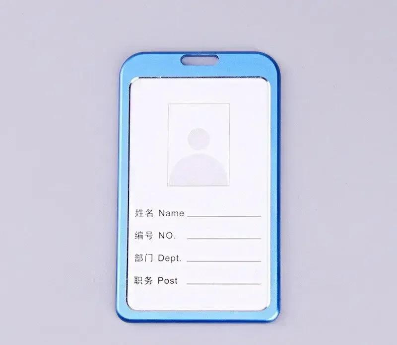 Credit Card Cover Women Aluminum Alloy Work Name Card Holders Case Business Work Card ID Badge Lanyard Holder Metal Bags