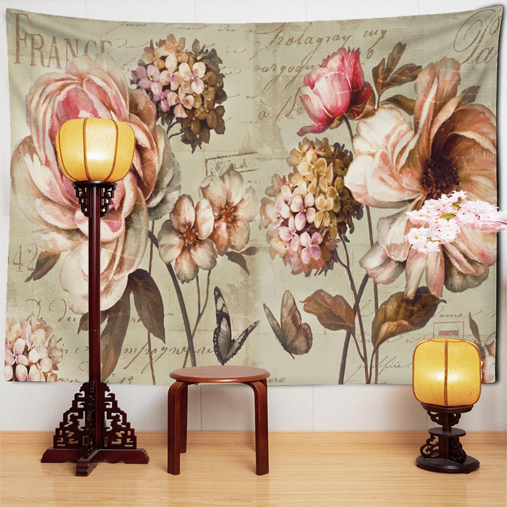 

Расписанный вручную гобелен с изображением лотоса, настенный декор в стиле бохо, простой, свежий, хиппи, тапиз, фон для спальни, декор комнаты 95x70cm