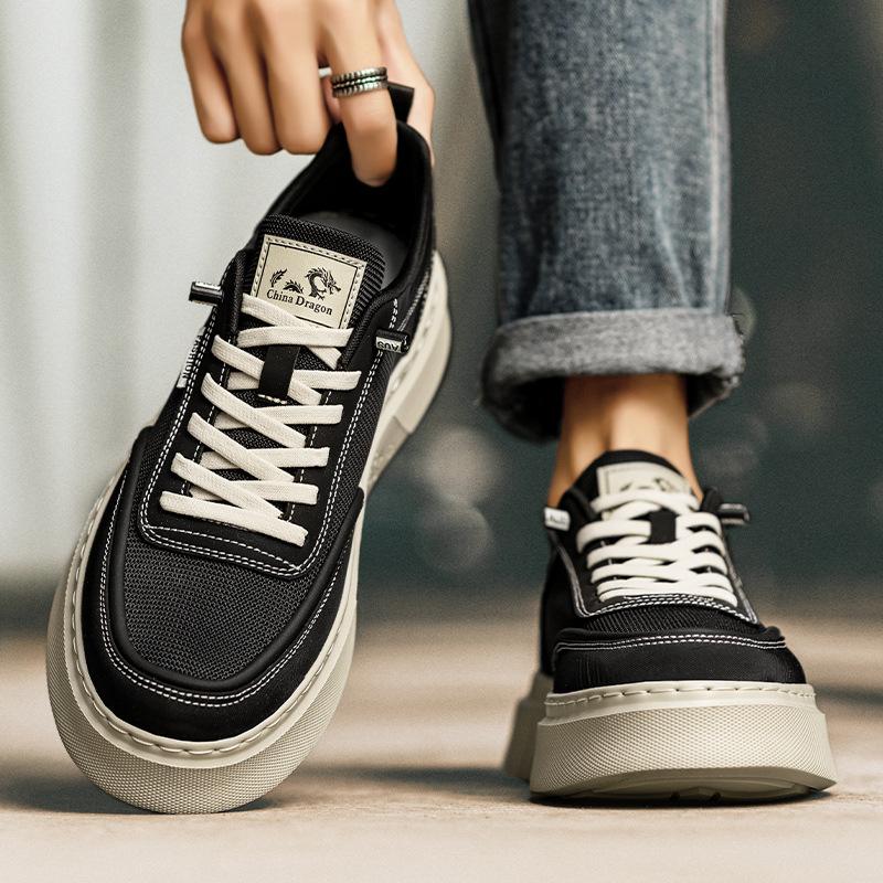Canvas Men's Shoes New Breathable and Non-smelly Black Cloth Shoes Camouflage Board Shoes Casual Sports Trendy Shoes