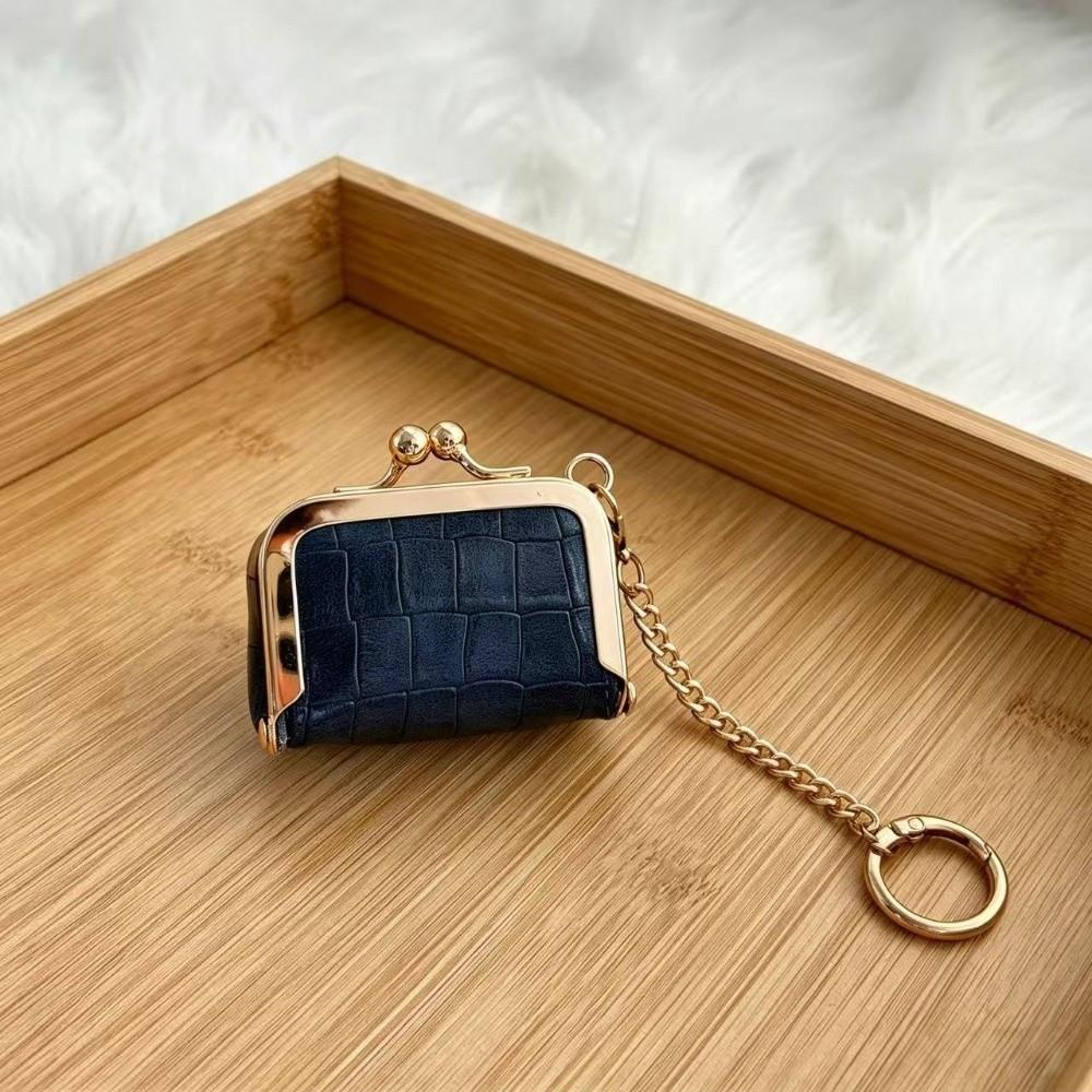 Detachable Chain Jewelry Storage Pouch Portable Keychain Change Wallet Kiss Lock Coin Purse Gift