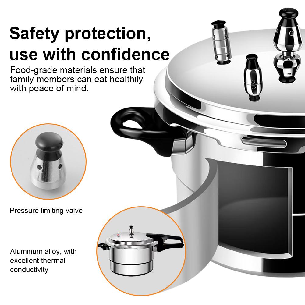 Aluminum Pressure Cooker with Steamed Layer Small Pressure Cooker Household Stovetop Pressure Canner for Gas & Induction Stove