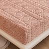 Taffeta Velvet Mattress Cover with Elastic Bands Solid Color Anti-slip Adjustable Fitted Sheet Soft Winter Coral Fleece Bed Sheet