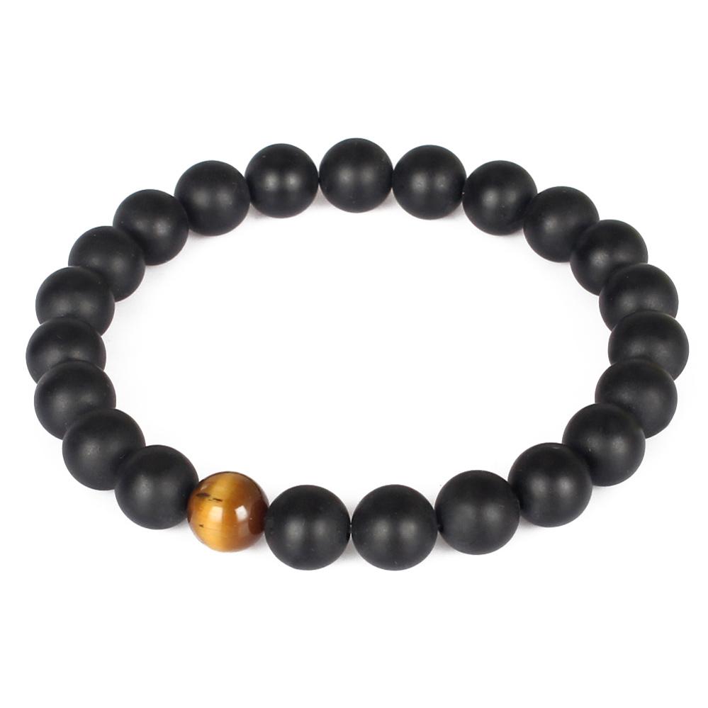 Chakra Beaded Bracelet Men 8mm 12mm Natural Stone Lava Rock Tiger Eye Onyx Matte Howlite Healing Beads Charm Yoga Women Jewelry