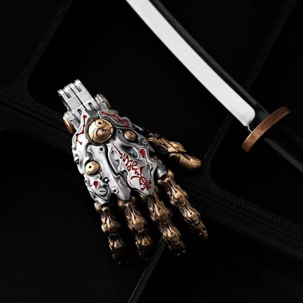 Non-Toxic Gothic Retro Mechanic.Al Hand Keychain - Damping Articulated Pendant Multi-Use Bag Charm Desktop Office Ornaments Gifts