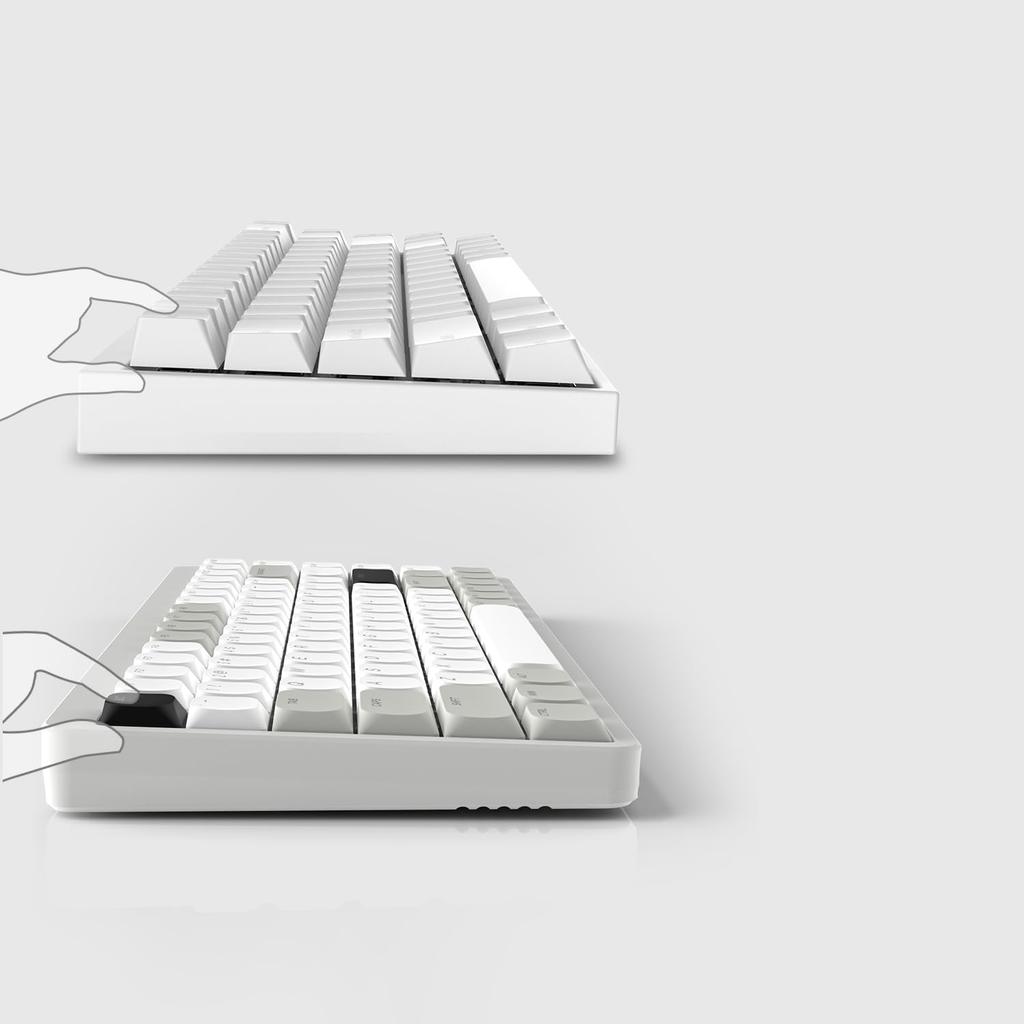 Womier Juego Completo de Teclas PBT de Perfil Bajo de 143 Teclas para Teclados con Interruptores Cherry Gateron MX de 60%, 65%, 75% y 100%, Negro, Gris y Blanco