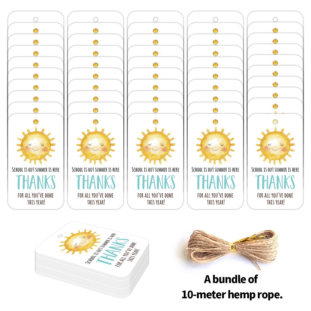 

50 шт. Подвесные бирки «Снова в школу», Этикетки для упаковки подарков «Спасибо учителю» с джутовым шнуром, Украшения для вечеринки в классе