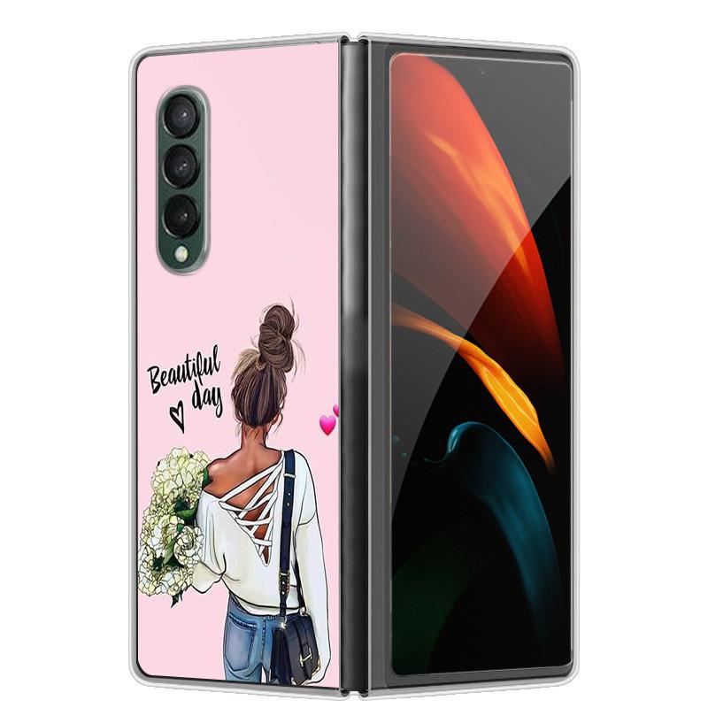Etui na Samsunga Z Fold 5 Słodkie Modne Twarde Przezroczyste Etui na Telefon dla Samsunga Galaxy Z Fold5 5G ZFold 4 6 5G Powłoka Ochronna ZFold6