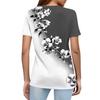 Women's T Shirt Print Button Short Sleeve Daily Weekend Fashion Basic V- Neck Regular Top