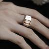 Women's Retro Fashion Square Caramel Zirconia Adjustable Stackable Ring