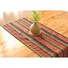 Japanese-style Table Runner, Cotton and Linen, Red, 30*180cm, Modern Multicolor Stripes, Asian Floral Print with Tassels, Bed Runner, Classic and Styl