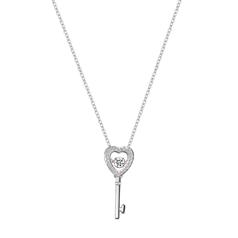 Jewelry Pendant Love Key Smart Necklace Beating Heart Jewelry Simple Collarbone Chain For Women Premium Durable