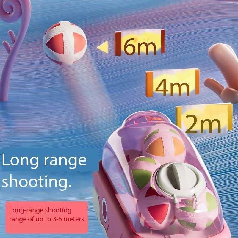 Cute Cartoon KidsWhale Sticky Ball Gun Indoor and Outdoor Parent Child Interactive Shooting Competition Puzzle Toys for Children
