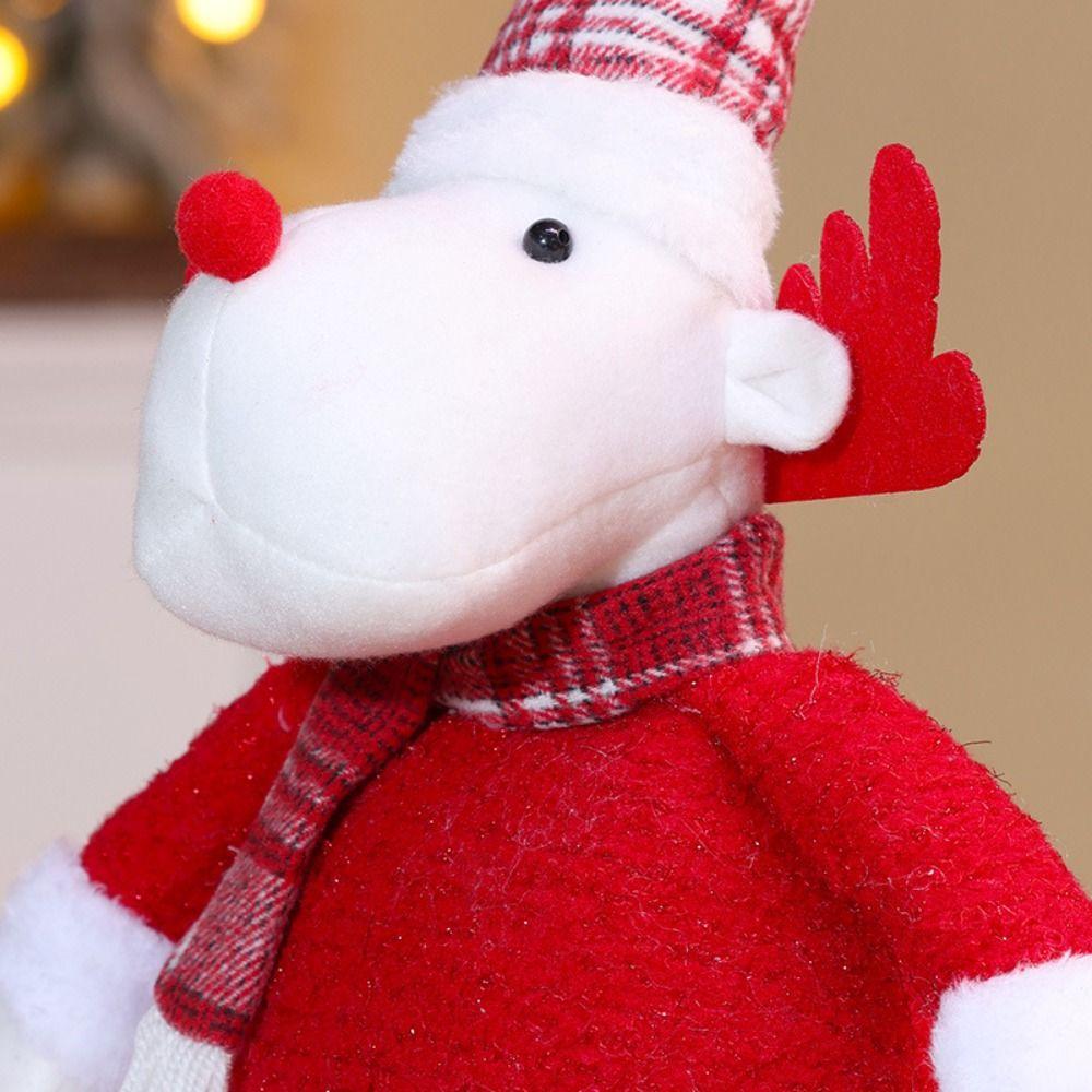 Knitted Style Christmas Telescopic Doll Standing Posture Snowman Elk Decoration Window Decoration