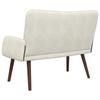 2 Seater Sofa Cream 115 x 61 x 87 cm Velvet (V)
