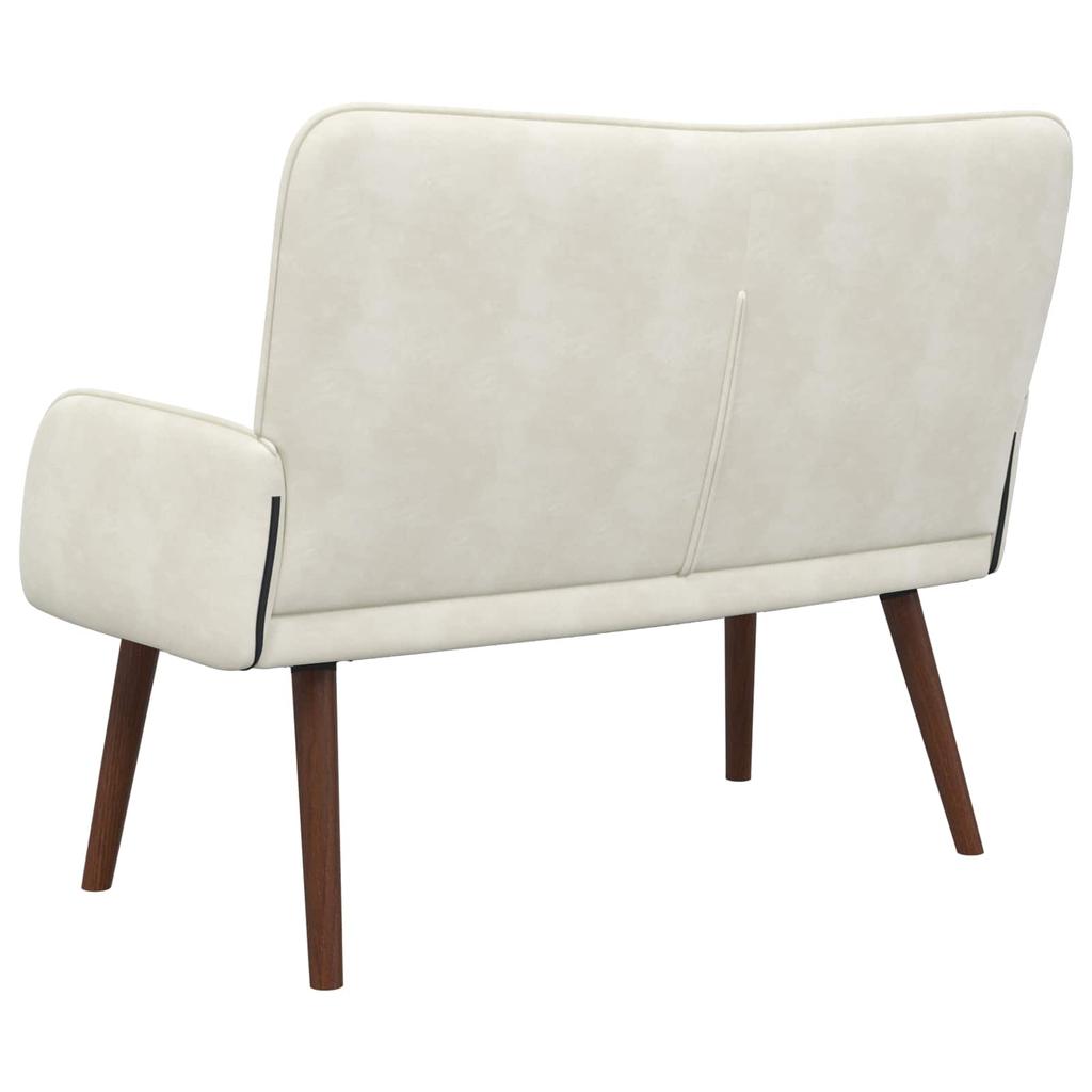 2 Seater Sofa Cream 115 x 61 x 87 cm Velvet (V)