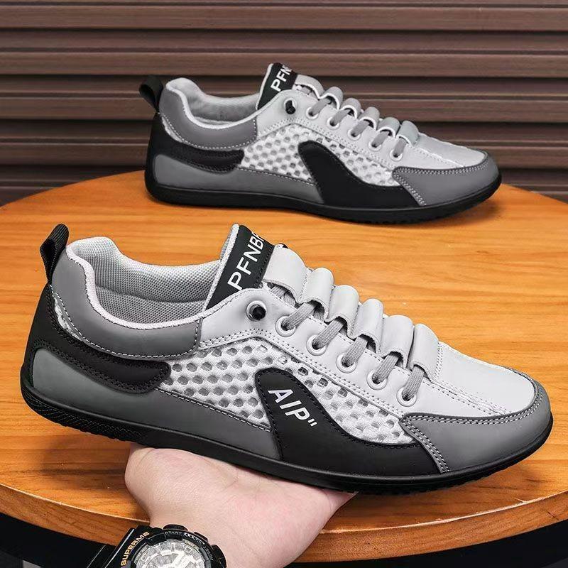 One-pedal Men's Shoes Summer Mesh Breathable Versatile Casual Little White Board Shoes Young and Young Sports Soft Sole Breathable Tide Shoes
